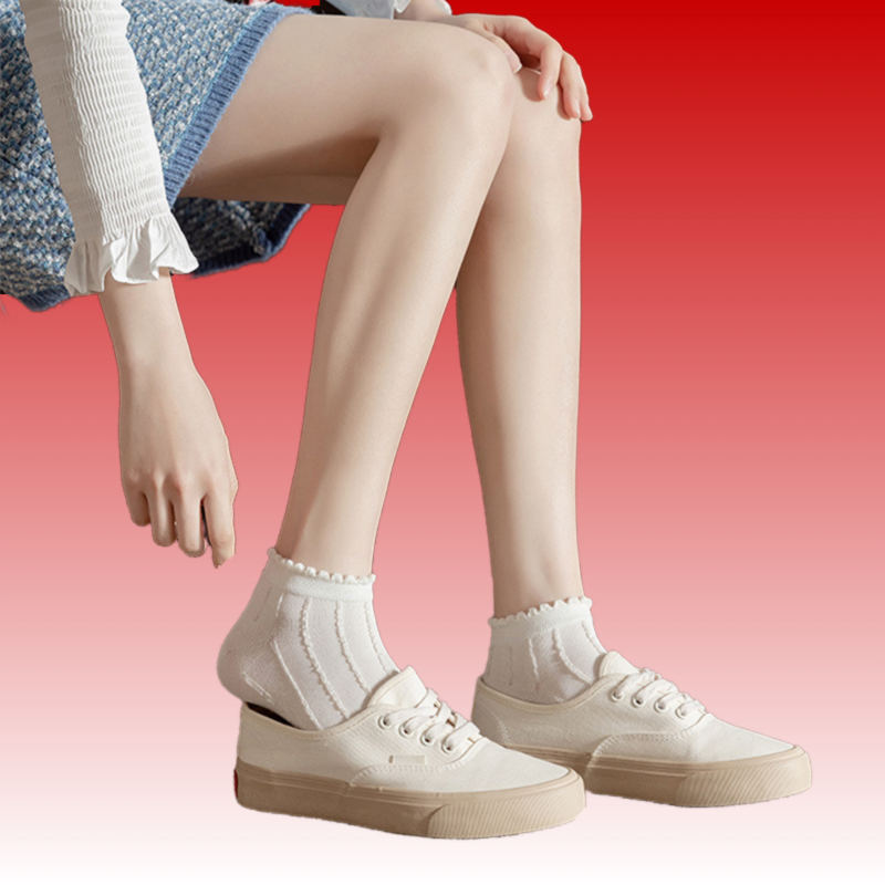 Transparente curto branco baixo tubo meias conjunto para mulheres, bonito impressão, tornozelo pé tampa, moda verão, novo, 5 pares por lote, 2024