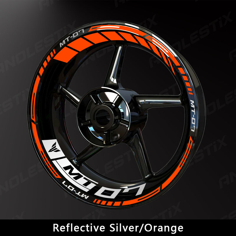 AnoleStix Reflective Motorcycle Wheel Sticker Hub Decal Rim Stripe Tape For YAMAHA MT07 MT-07 2017 2018 2019 2020 2021 2022