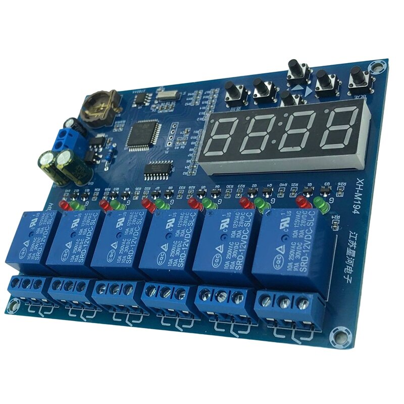 Módulo de Control de relé de tiempo, canales de XH-M194 para Control Industrial, experimento electrónico, módulo de sincronización múltiple
