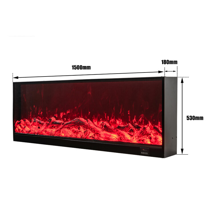 ヨーロッパの高級埋め込み式電気暖炉、装飾的なLED炎、テレビ用の壁掛け式暖炉、60インチ