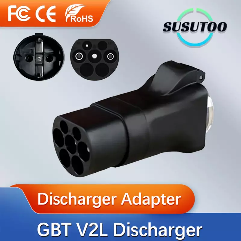 Electric Car Side Discharge Plug EV GBT 16A Charger adapter with EU Socket Outdoor Power Stationneed car supports V2L Not type 2