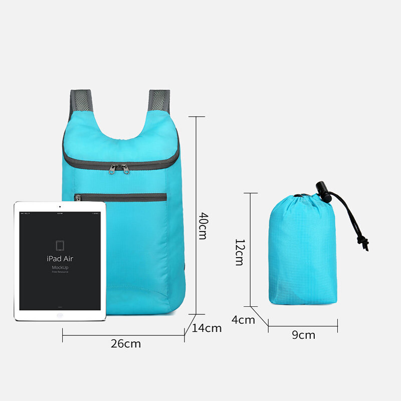 20L Unisex Waterproof Foldable Bag Outdoor Backpack Portable Camping Hiking Traveling Daypack Leisure Unisex Sport Bag Backpack