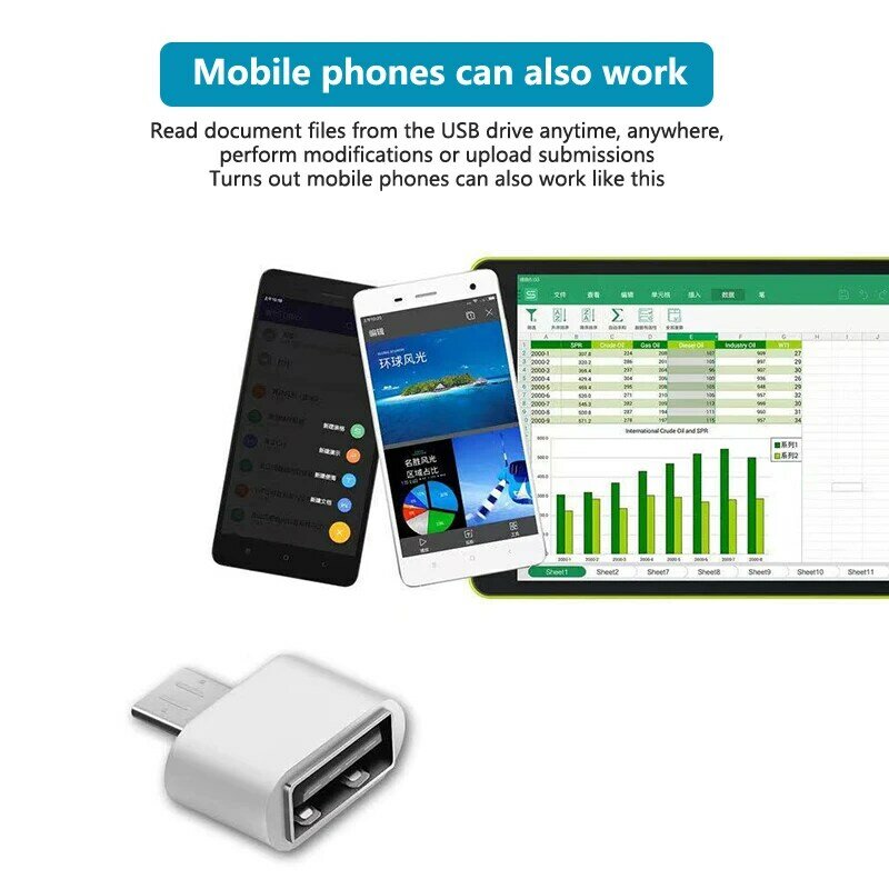 Micro USB OTG Cabo Adaptador, Conector para Xiaomi Redmi Nota 5, S6 Tablet, Android, USB 2.0, 1Pc