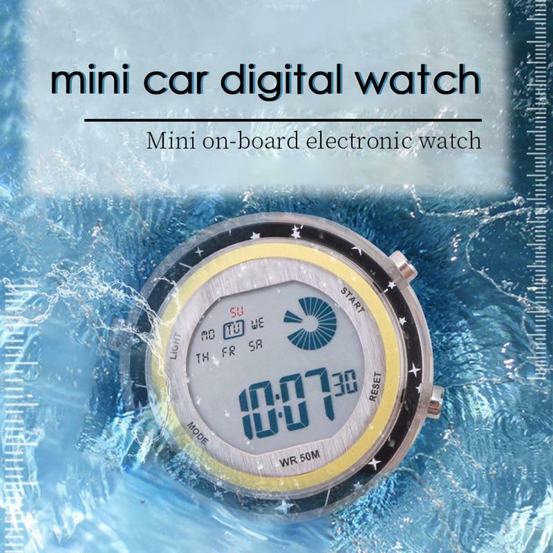 Jam Digital motor, jam sepeda motor tahan air menempel Universal, jam tangan dudukan pas bercahaya untuk otomotif SUV RV