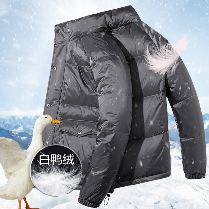 Men Padded Windproof White Duck Down Casual Parkas Coats Man Overcoat Outwear Puffer Jacket Male Windbreaker Parka Plus Size 8XL