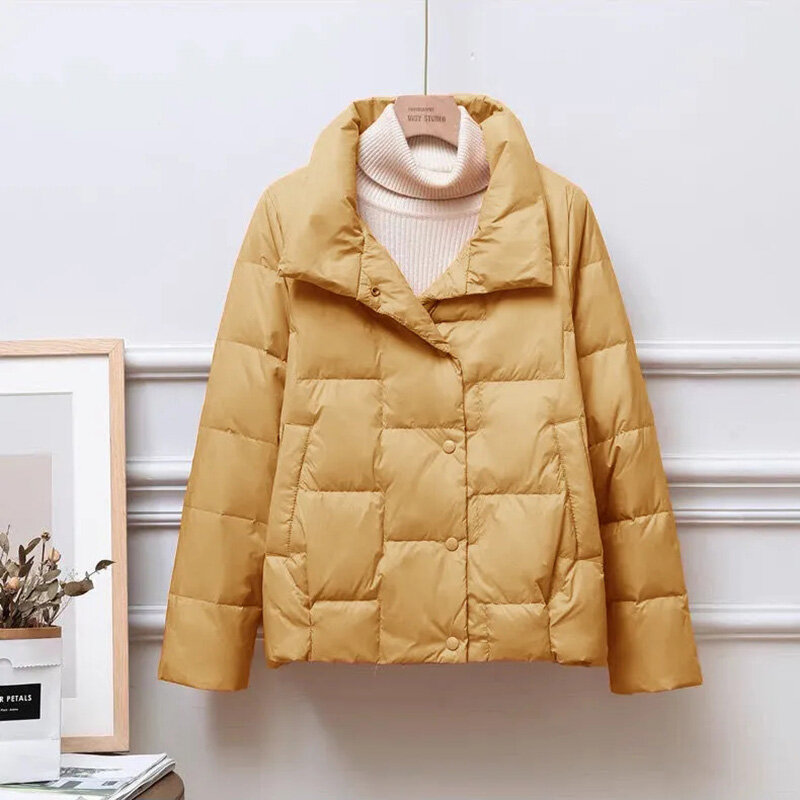 Daunen Baumwoll jacke Frauen neue Winterkleid ung koreanische lose kleine gepolsterte Mantel weibliche große Größe kurze leichte Parkas