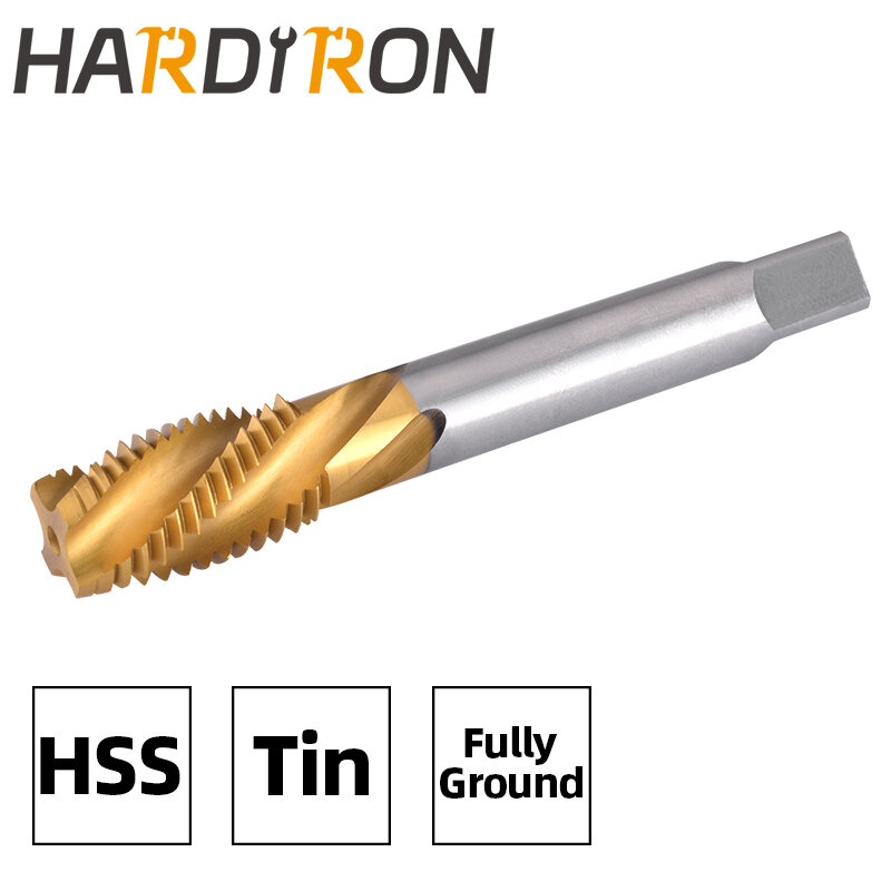 Grifo de flauta en espiral Hardiron M27x1.5, revestimiento de titanio HSS, enchufe de flauta en espiral M27x1.5, grifo de roscado