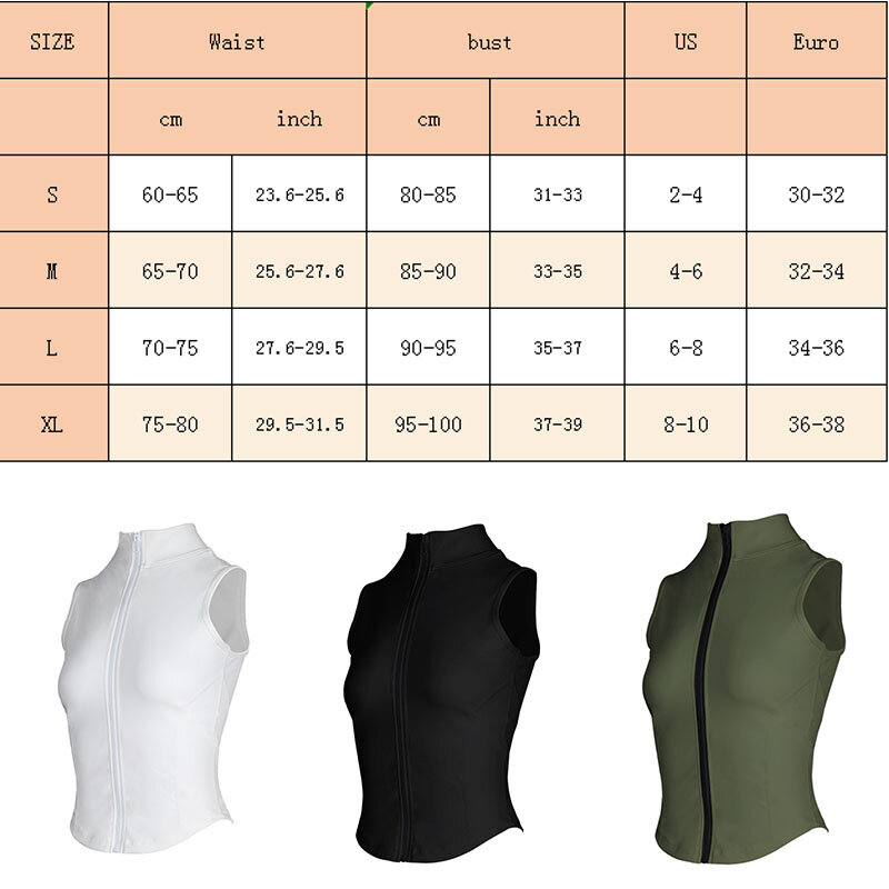 Aiithuug Athletic Zip Up Sweat Vest Jacket Sleeveless Running Yoga Tops High Neck Shirts Sports Top Fitness Women Workout Tops