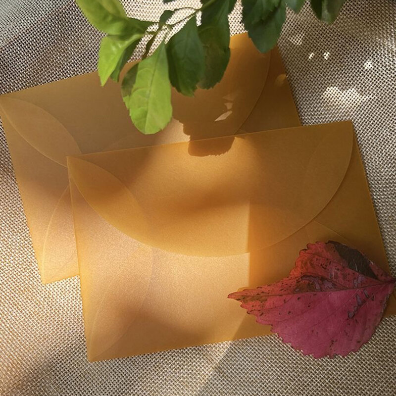50 buah/lot warna asam belerang transparan kertas amplop kartu pos penyimpanan kreatif DIY tangan akun undangan bisnis pernikahan