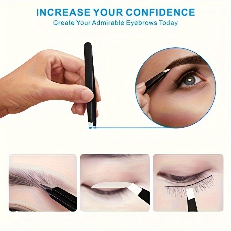 4Pcs Face Hair Removal Beautfy Makeup Tool Eyebrow Tweezers Rose Gold Pincet Clips Stainless Steel Lash Extension Tweezers