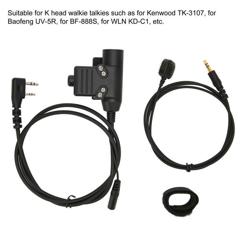 U94 PTT U94 + Microphone à doigt PTT clair pour talkie-walkie k-head