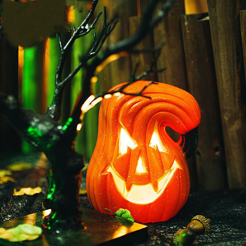 Lampu dekorasi liburan, 13*18cm Festival hantu Halloween Led lentera labu tengkorak tali lampu liburan