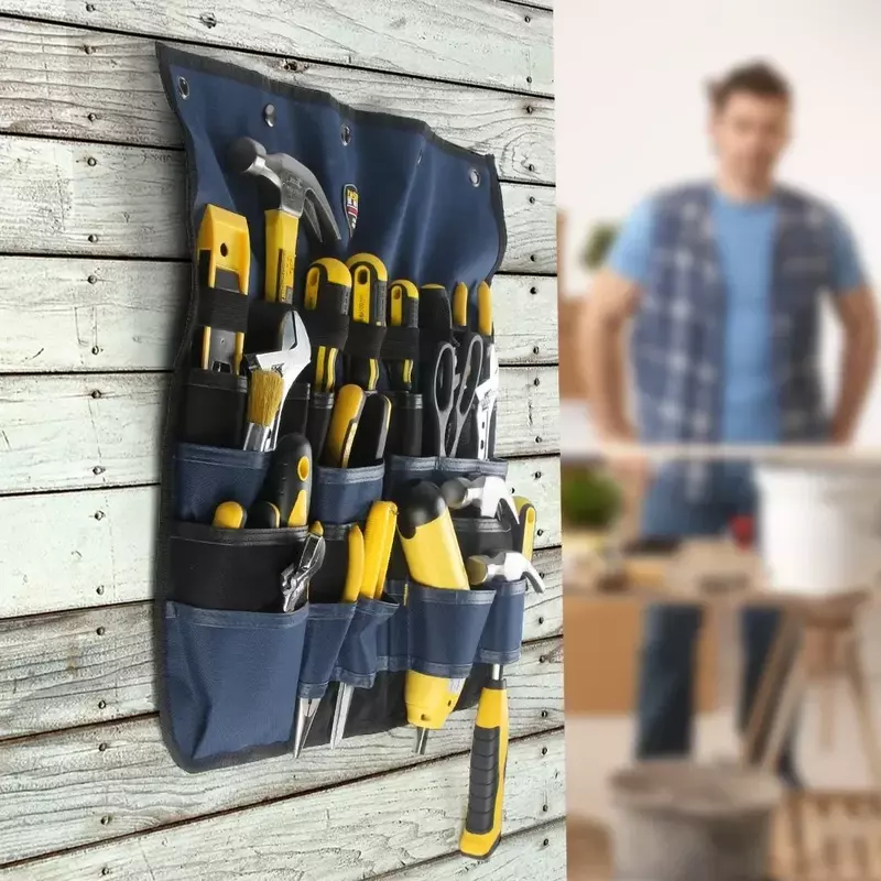 High Quality Adjustable Tool Bag Hanging Organizer Canvas Pouch Electrician Pliers Screwdriver Practical Professional Storage