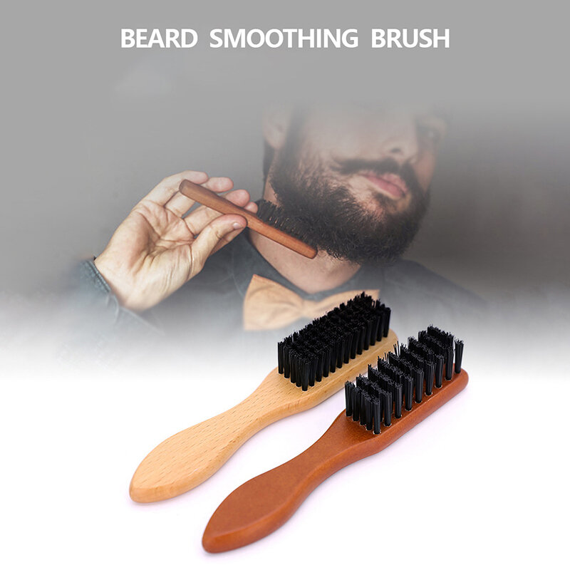 Brosse à barbe avec manche en bois pour hommes, plumeau doux pour livres, peigne pour enlever les cheveux cassés, outils de barbier pour la coiffure, plumeau pour le cou