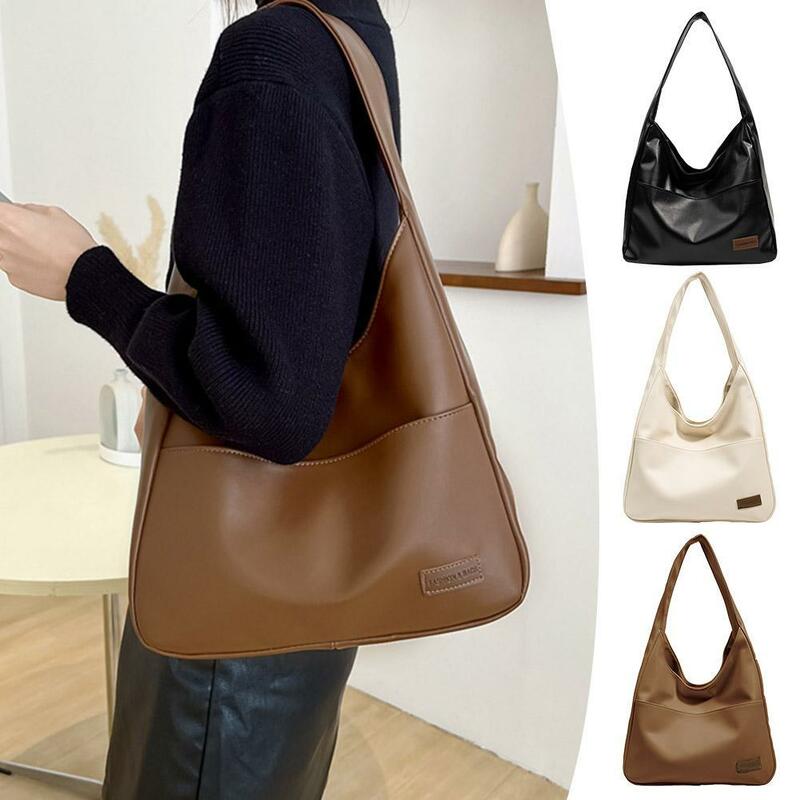 Wszechstronna damska torba na ramię jednolita moda torebka torba Crossbody damska minimalistyczna torba ze skóry PU do pracy w 3 kolorach