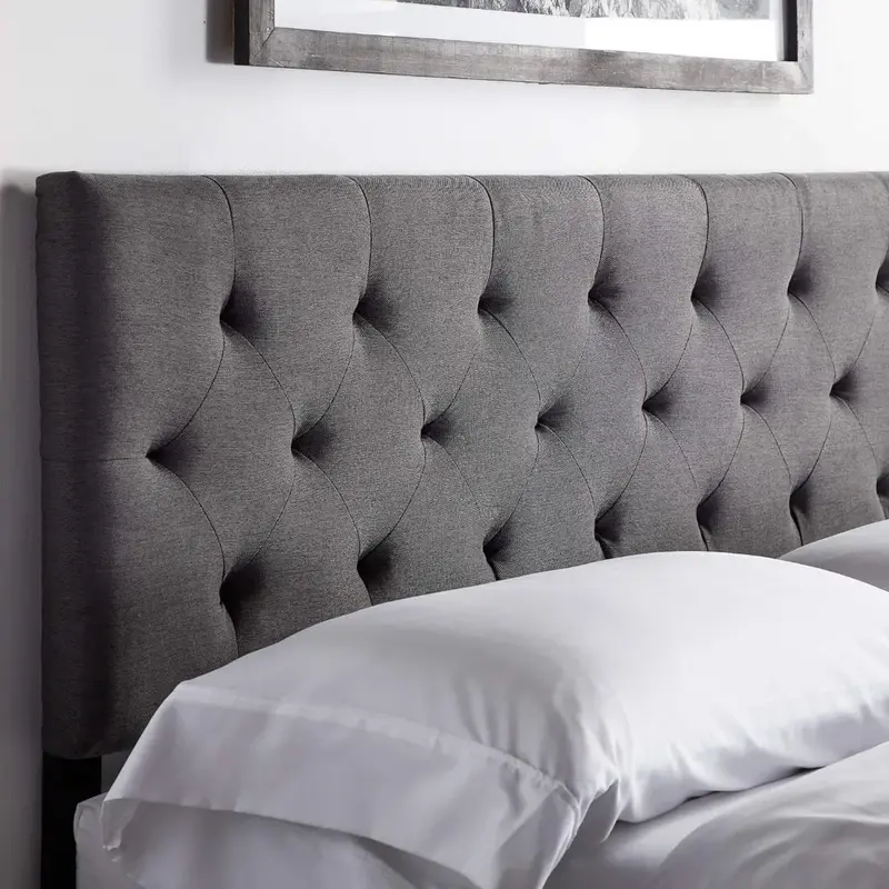 Rangka tempat tidur atau dudukan dinding, papan kepala berlapis kain berlian berumbai rakitan mudah