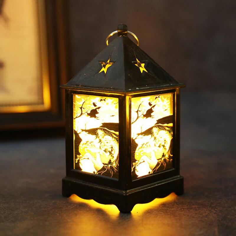 Фонарь на батарейках для Хэллоуина, светодиодная лампа с имитацией пламени для наружного украшения дома, праздничное украшение для бара и сада