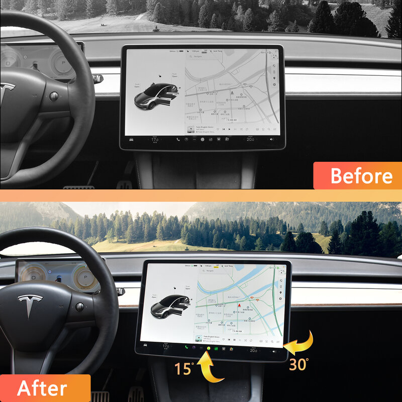 CATRONICS Screen Swivel Tilt Mount for Tesla Model 3 Highland Model Y 2017-2024 Four Direction Screen Rotating Holder Bracket