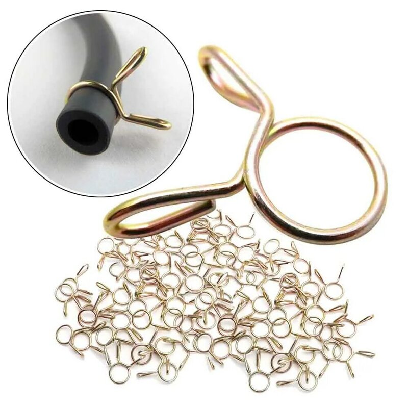 50/40/30/20/10pcs 8mm Oil Hose Clamps Motorcycle Scooter ATV Moped Fuel Line Hose Tubing Spring Clips Clamp