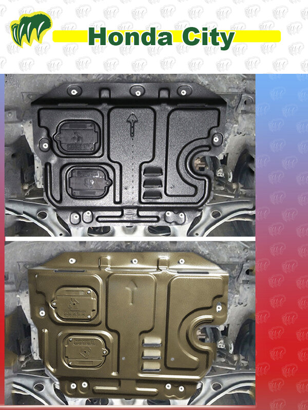 Protector de chasis de motor para coche, tablero de protección inferior contra salpicaduras, accesorios debajo de la cubierta, para Honda City 13, 14, 15, 16, 17, 18, 19, 2008-2019