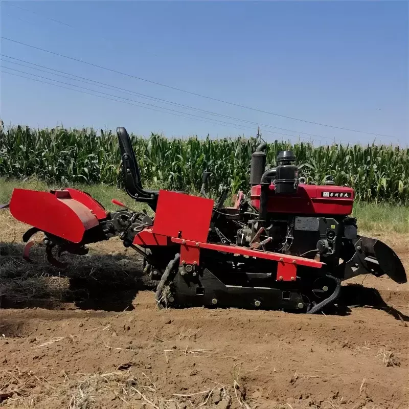 25 Horsepower Riding Crawler Rotary Cultivator Small Diesel Micro-cultivator Cultivated Land Agricultural Trenching Machine