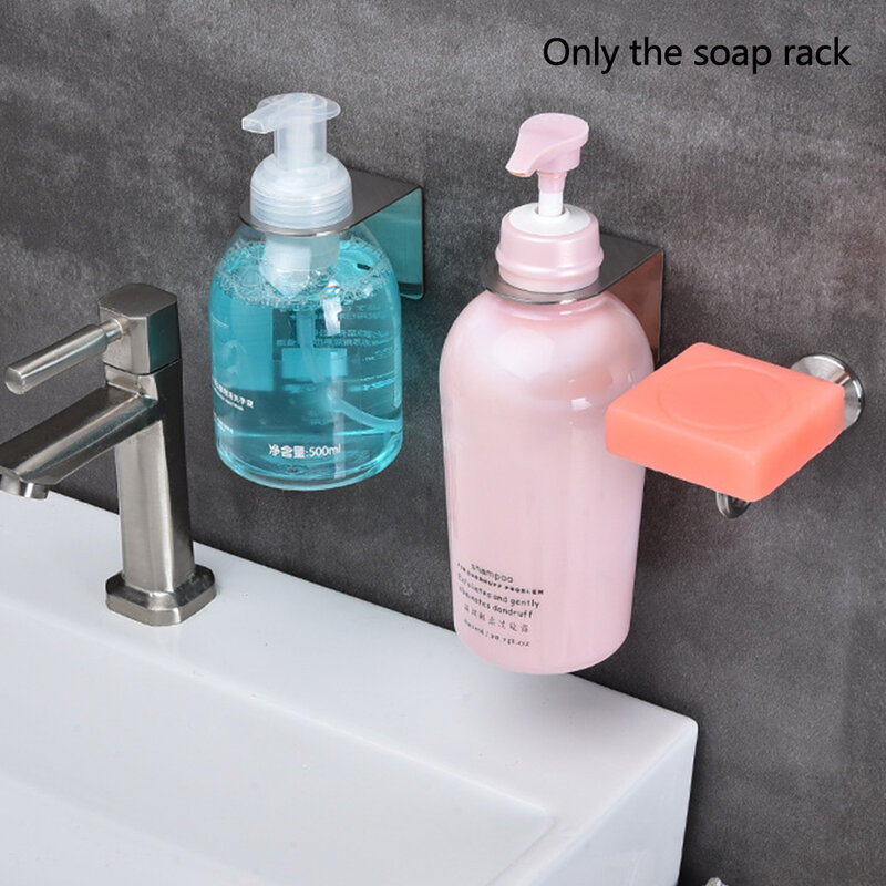 Adhesive Kitchen Wall Mounted Storage Magnetic Suction Rack Draining Bathroom Shower Soap Holder Accessories Stainless Steel