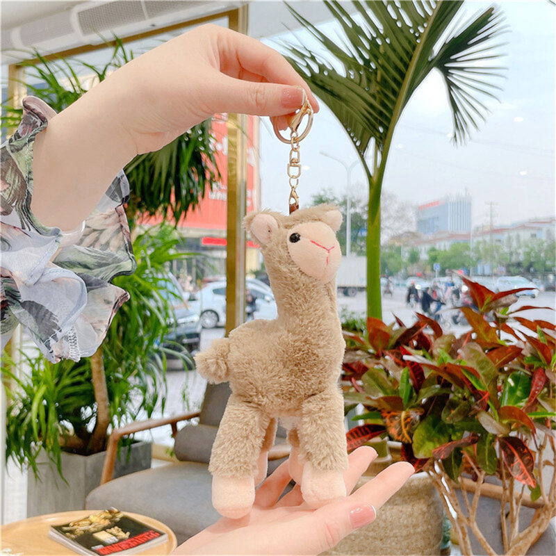 LLavero de peluche de Alpaca japonesa, muñeco de peluche suave, oveja, Llama, Animal, 1 ~ 20 piezas
