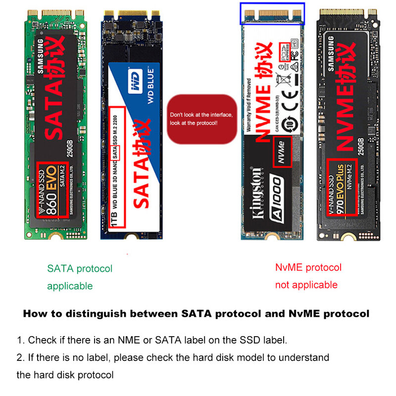 M.2 NGFF SSD para 2.5 "Gabinete Adaptador SATA III, Conversor de Adaptador, Gabinete, 6Gbps, 2.5", PC, Desktop
