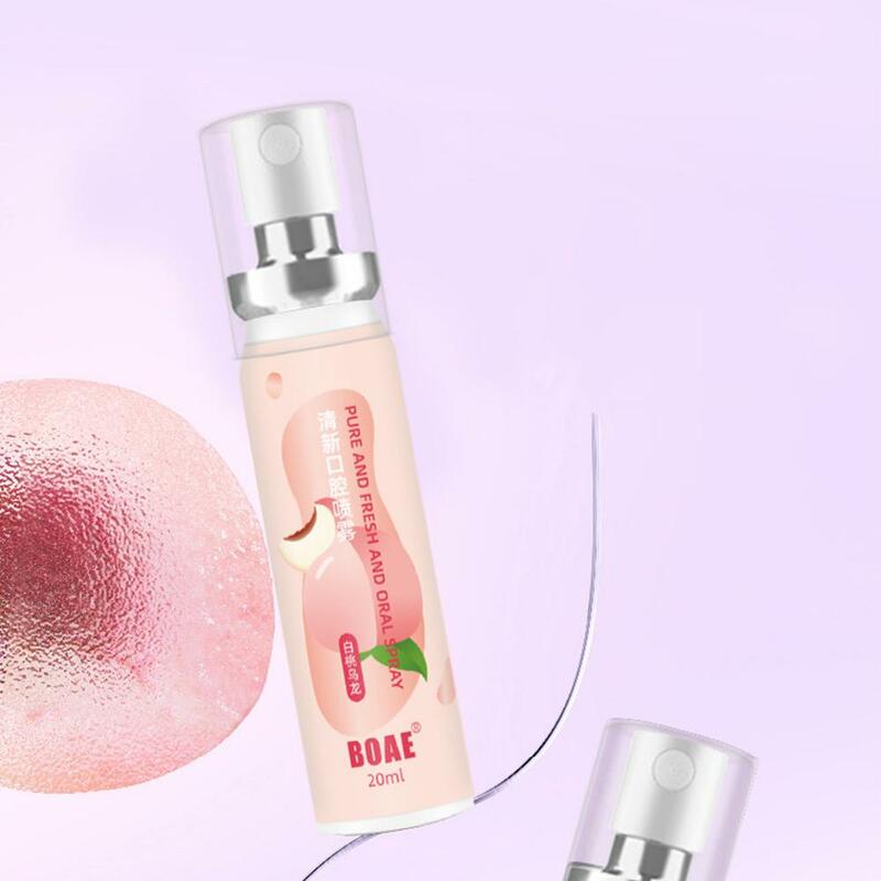 Fruit Flavor Fresh Oral Spray Grape Peach Breath Spray Peach Remove Freshener Deodorant Spray Grapes Sweet 20ml Bad Mouth B X3N5
