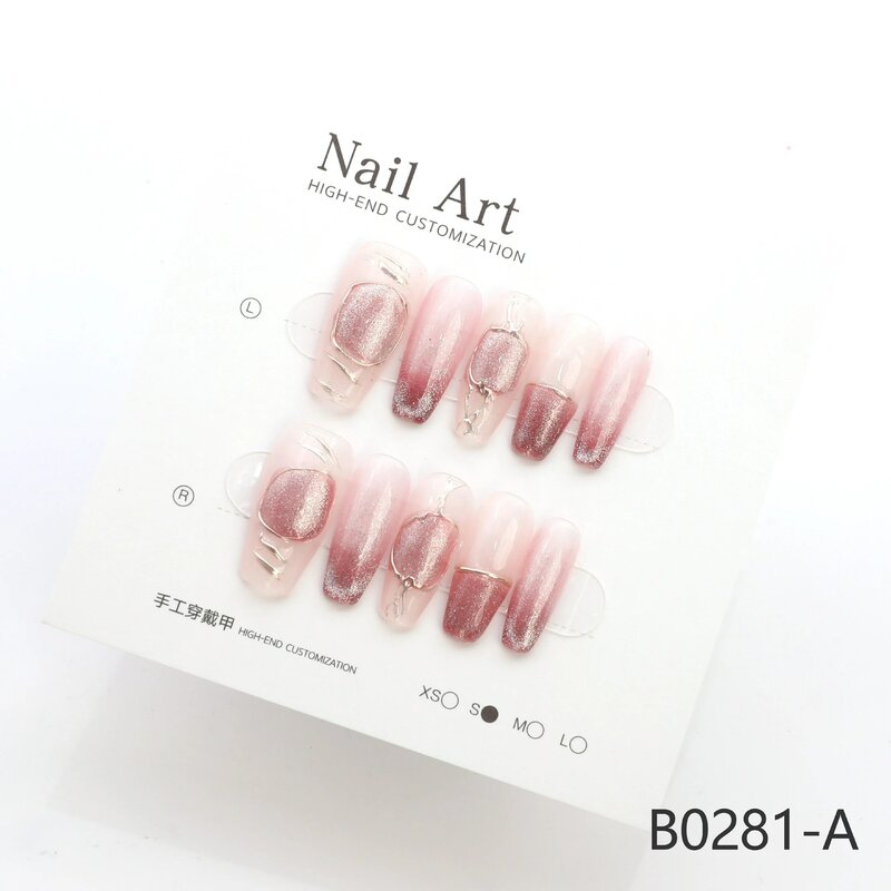 Large Size handmade press on nails stick-on nails fake nails nails acrylic  nails  glitter wearing handmade armor for whitening