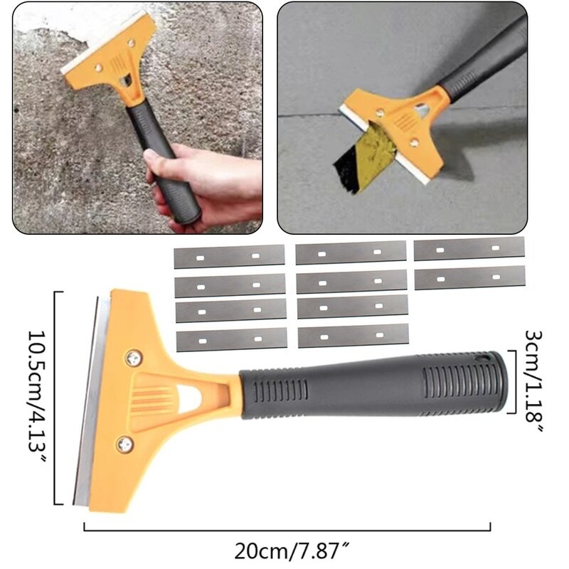 Pemotong sekop pembersih portabel, untuk pengeruk ubin lantai kaca dengan 10 buah pisau Herramientas Ferramentas Taladro Multitool