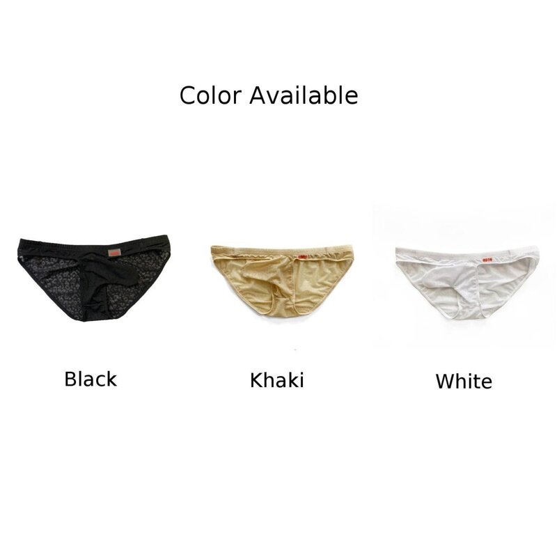 Mens Mesh Briefs Ultra Thin Sheer Underwear Low-Rise Stretch Thong Panties Bulge Pouch Elephant Nose Underpants Erotic Lingerie