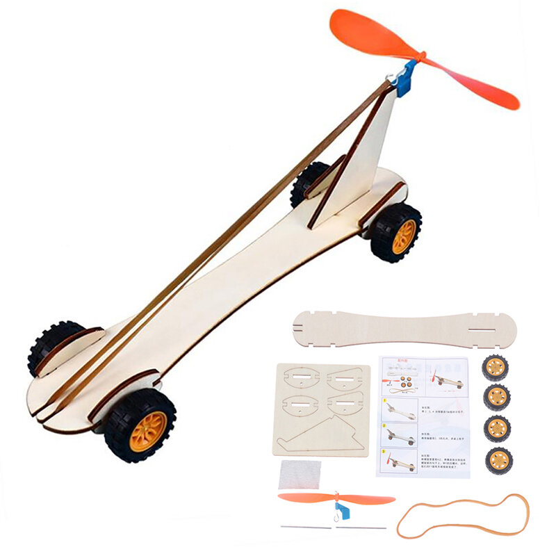 STEM Toy Rubber Band Power Car Assembly Toy Educational Science Experiment Kit  Technology 2022 New Year Gifts