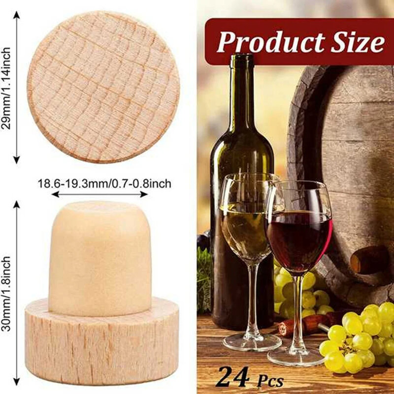 50Pc Wine Bottle Cork T Shaped Cork Plugs for Wine Cork Wine Stopper Reusable Wine Corks Wooden and Rubber Wine Stopper