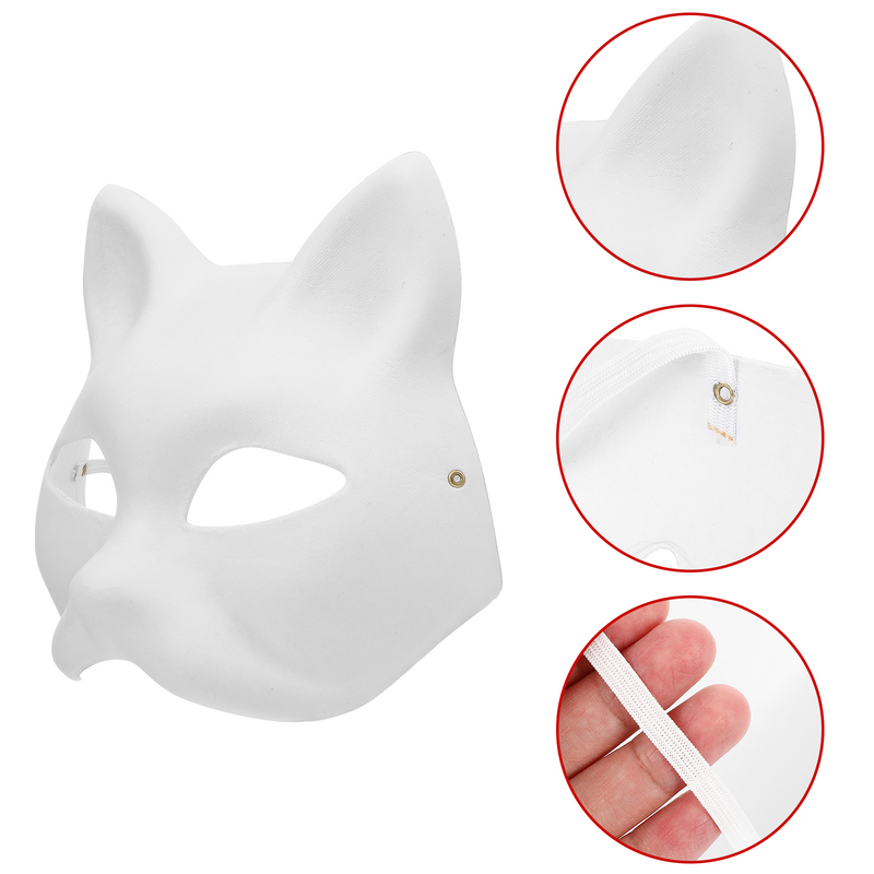 10/6/5/3pcs Masquerade Cat Face Masks DIY Party Masks Props Paintable The Mask Party Cosplay Accessories