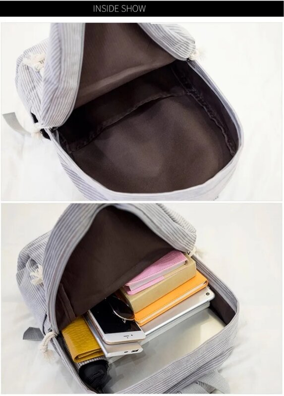 กระเป๋าเป้ผ้าลูกฟูกแบบปรับแต่งเองได้กระเป๋าเป้ลำลองสำหรับทุกเพศแบบคลาสสิกแบบพกพานุ่มเป็นพิเศษ