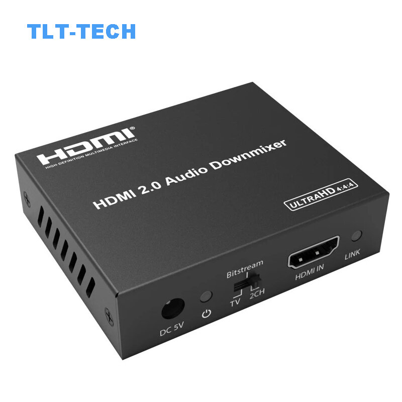Ekstraktor Audio 18Gbps 4K HDMI2.0 dengan Audio Downmix Mendukung YUV4:4:4 ,3D