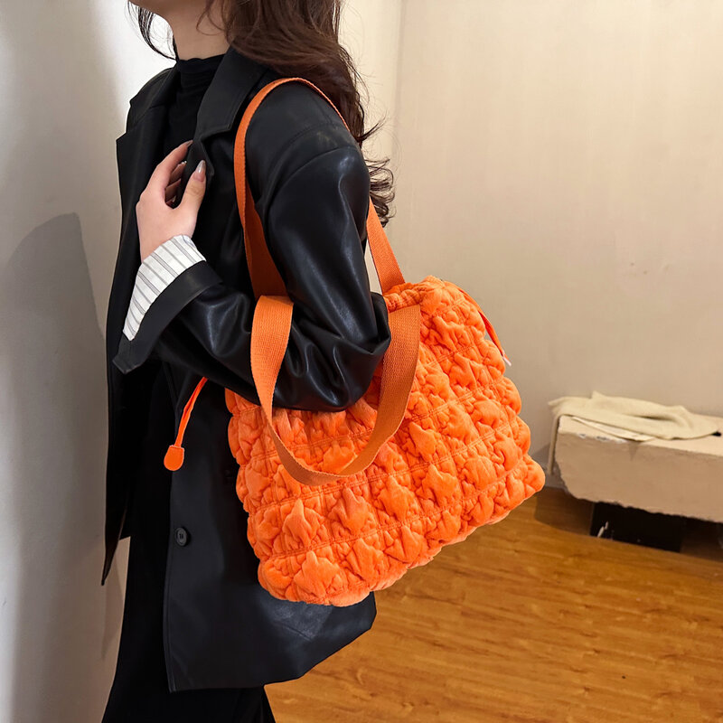 Модная Вельветовая сумка на плечо, 9 цветов, женская сумка, дизайнерская сумка, новинка 2023, Брендовая женская сумка-шоппер с большой ручкой, сумка-тоут