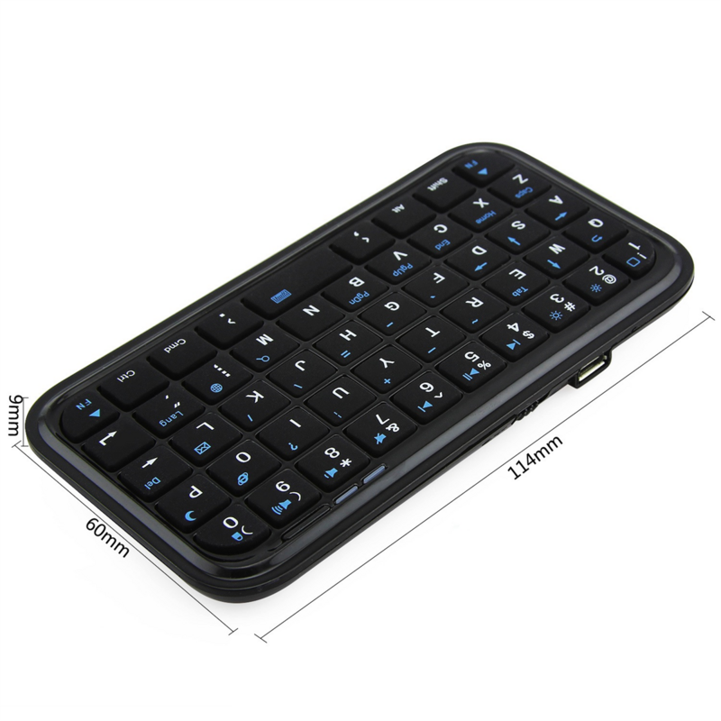 Mini teclado sem fio portátil, teclado de mão bluetooth para iphone, telefone inteligente android, tablet, laptop, pc