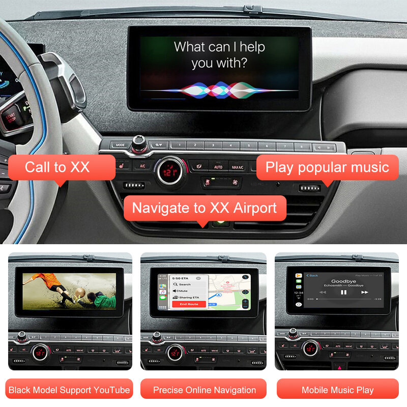 Bezprzewodowy CarPlay dla BMW i3 I01 NBT EVO System 2013-2020 z Android lusterko samochodowe Link AirPlay Car Play tylna kamera BT GPS