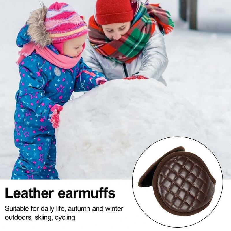 Windproof Earmuffs Men's Ultra-thick Windproof Fleece Lined Earmuffs for Winter Soft Thermal Ear Warmer Solid Color Design Men