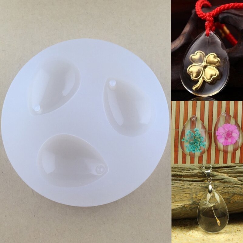Khuôn silicon hình giọt nước đá quý Y1UB cho nhựa Epoxy Trang sức làm trang trí bánh