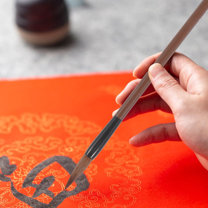 Jihao-juego de pinceles para práctica de caligrafía y pintura, 6 piezas, lobo, oveja, al por mayor, entrenamiento de caligrafía, estudiantes con pincel, 6 piezas