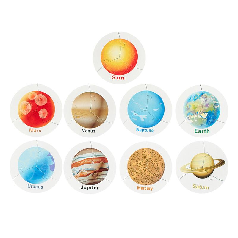 Jigsaw Planets Solar System Board, Madeira, Brinquedo Aprendizagem Educacional