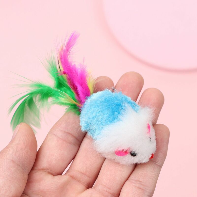 子供のための動物の毛皮のマウスのおもちゃ,10ピース/セットの動物の形をしたウサギの毛皮の置物,楽しいゲーム,アクセサリー