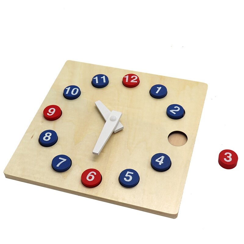 Early Education Activity Clock Toy Wooden Puzzle Learning Clock Time Activity Kindergarten Teaching Aids Toys