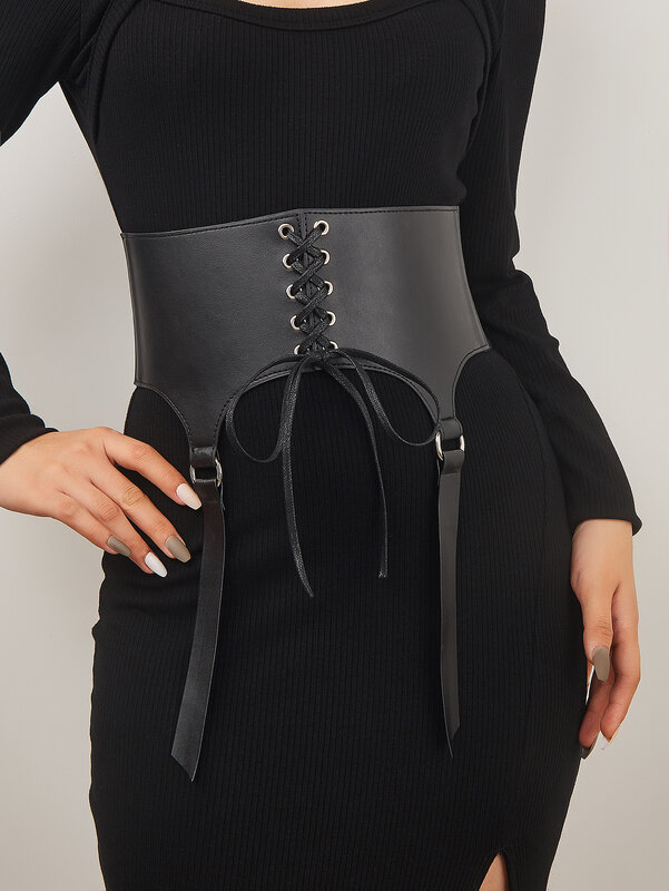 Allacciare le cinture delle donne della cintura underbust per la signora nera Dourbesty Vintage cummerbund corsetto gilet del sesso vita Comeondear imbracatura gotica