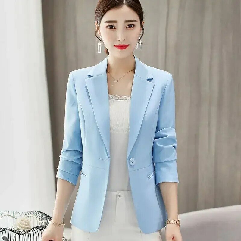 Business Casual Blazer dentellato giacca da donna elegante cardigan cappotti con bottoni Solid Veste Femme Work top Slim Office Lady Suits