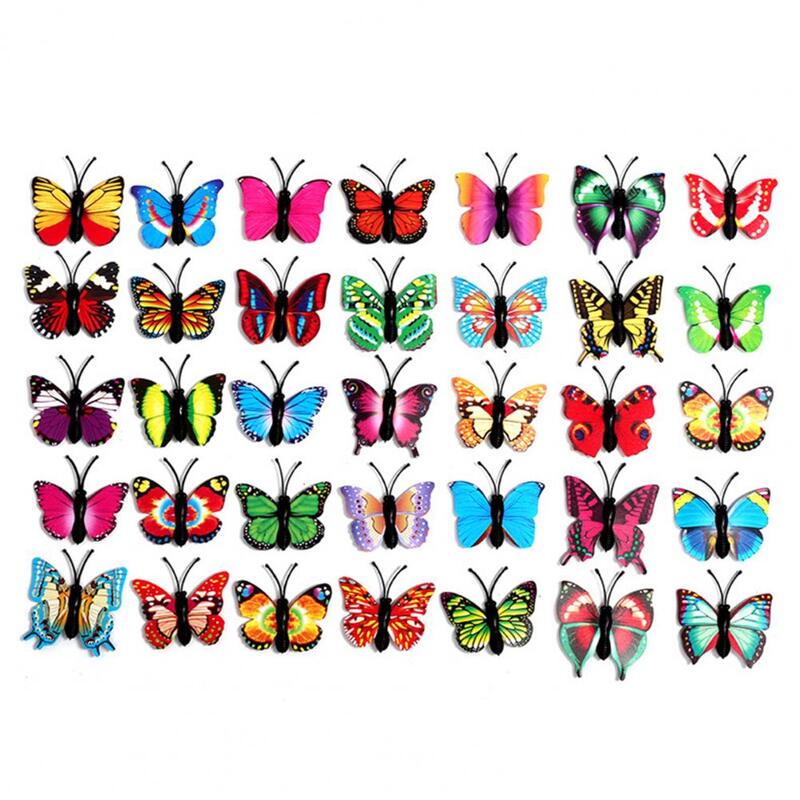 30 buah payung jempol dekoratif realistis bentuk kupu-kupu lucu pin dorong warna-warni Thumbtacks buletin dekorasi papan pesan
