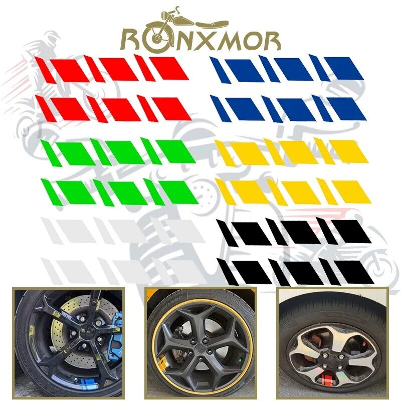 6Pcs Reflective Car Wheel Rim Vinyl Stickers Hash Mark Stripe Racing Wheel Hub Decals for Size 18" - 21" decorative sticker